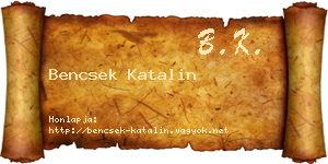 Bencsek Katalin névjegykártya